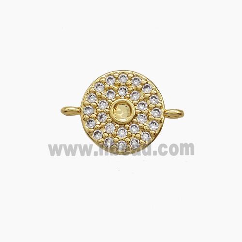 Copper Pendant Pave Zircon, Gold Plated