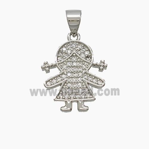 Copper Pendant Pave Zircon, Gold Plated