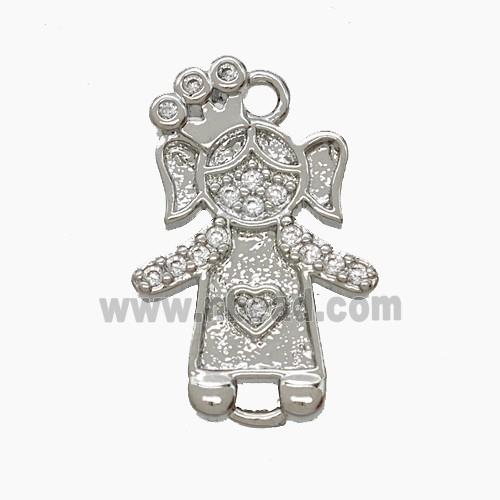 Copper Pendant Pave Zircon, Gold Plated