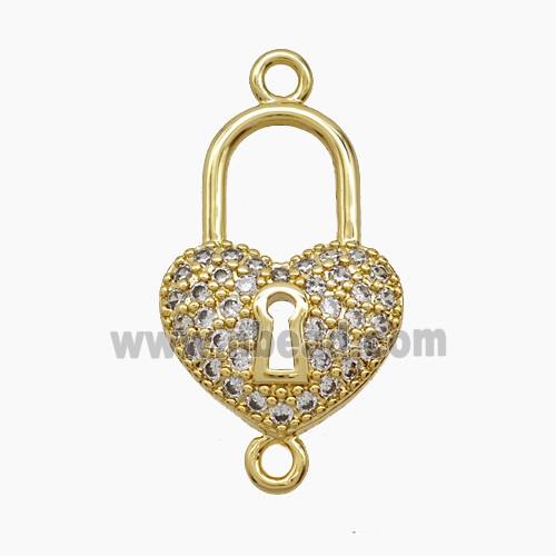 Copper Pendant Pave Zircon, Gold Plated