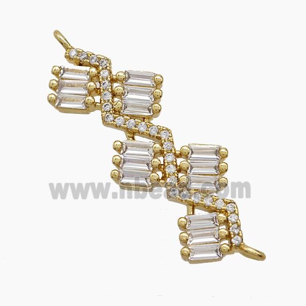 Copper Pendant Pave Zircon, Gold Plated