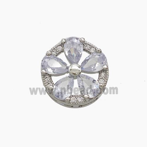 Copper Pendant Pave Zircon, Gold Plated