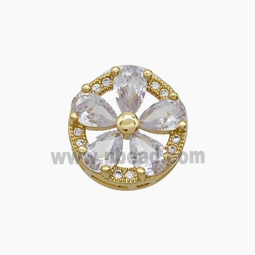 Copper Pendant Pave Zircon, Gold Plated
