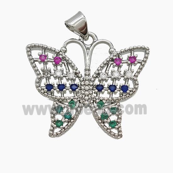 Copper Pendant Pave Zircon, Gold Plated