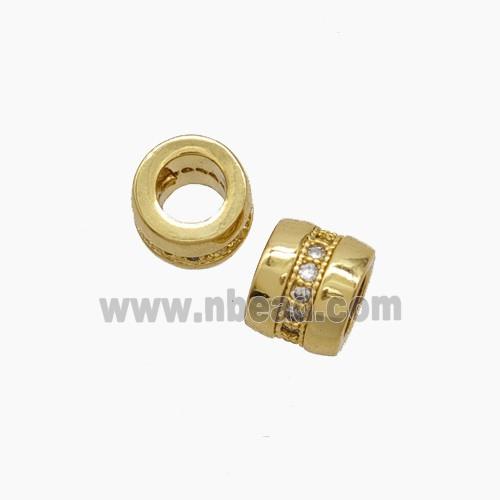 Copper Pendant Pave Zircon, Gold Plated