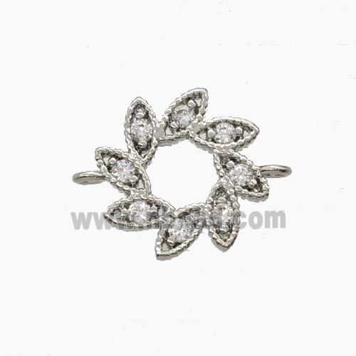 Copper Pendant Pave Zircon, Gold Plated