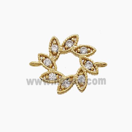 Copper Pendant Pave Zircon, Gold Plated