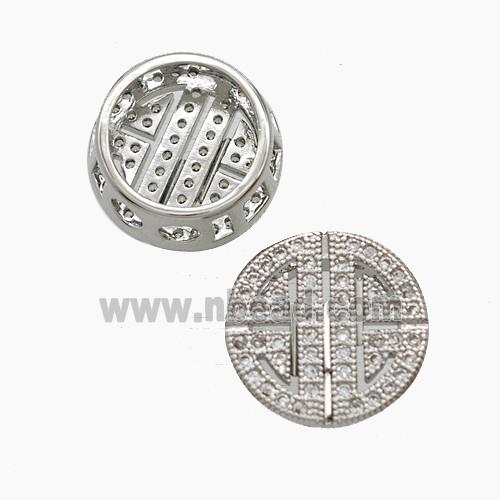 Copper Pendant Pave Zircon, Gold Plated