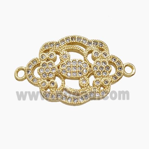 Copper Pendant Pave Zircon, Gold Plated