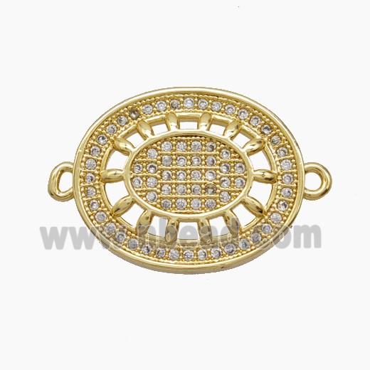 Copper Pendant Pave Zircon, Gold Plated