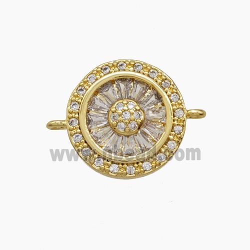 Copper Pendant Pave Zircon, Gold Plated