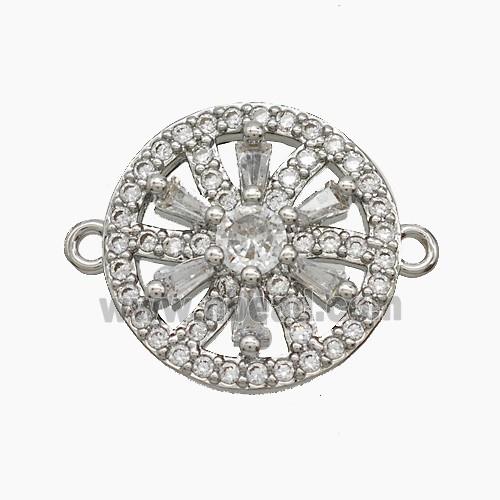 Copper Pendant Pave Zircon, Gold Plated