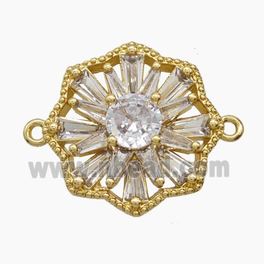 Copper Pendant Pave Zircon, Gold Plated