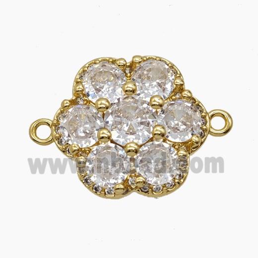 Copper Pendant Pave Zircon, Gold Plated