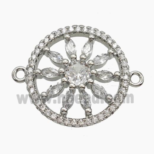 Copper Pendant Pave Zircon, Gold Plated