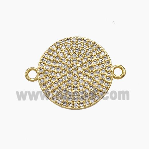 Copper Pendant Pave Zircon, Gold Plated