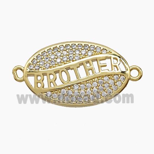 Copper Pendant Pave Zircon, Gold Plated