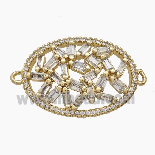 Copper Pendant Pave Zircon, Gold Plated