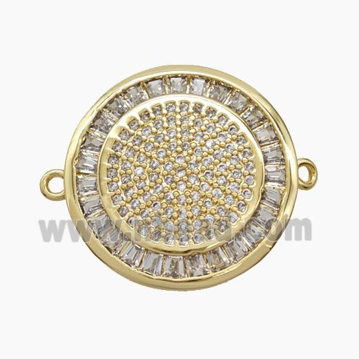 Copper Pendant Pave Zircon, Gold Plated