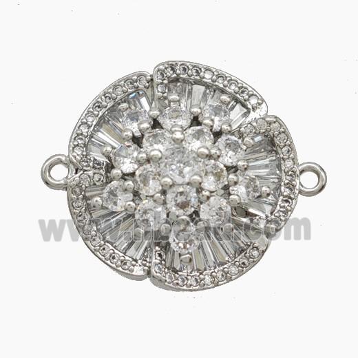 Copper Pendant Pave Zircon, Gold Plated