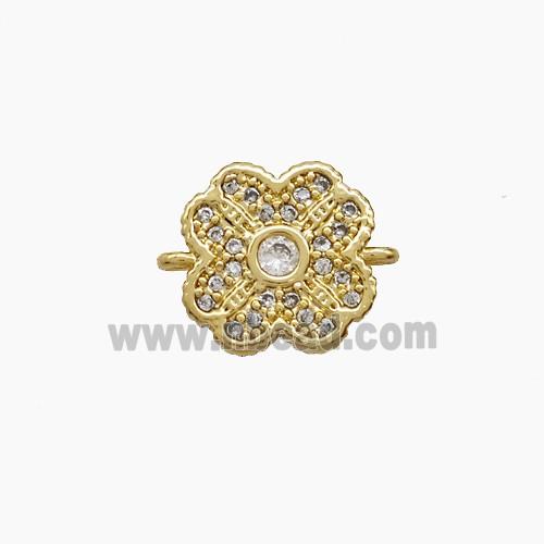 Copper Pendant Pave Zircon, Gold Plated