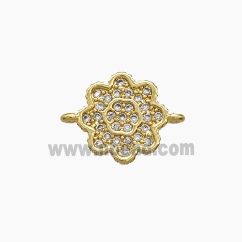 Copper Pendant Pave Zircon, Gold Plated