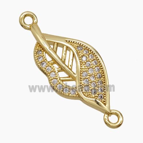 Copper Pendant Pave Zircon, Gold Plated
