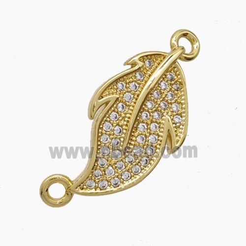 Copper Pendant Pave Zircon, Gold Plated