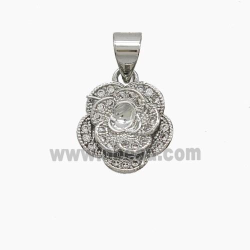 Copper Pendant Pave Zircon, Gold Plated