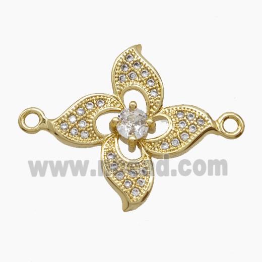 Copper Pendant Pave Zircon, Gold Plated