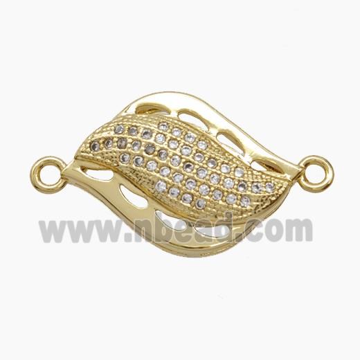 Copper Pendant Pave Zircon, Gold Plated