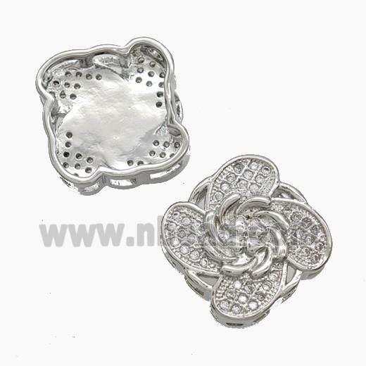 Copper Pendant Pave Zircon, Gold Plated