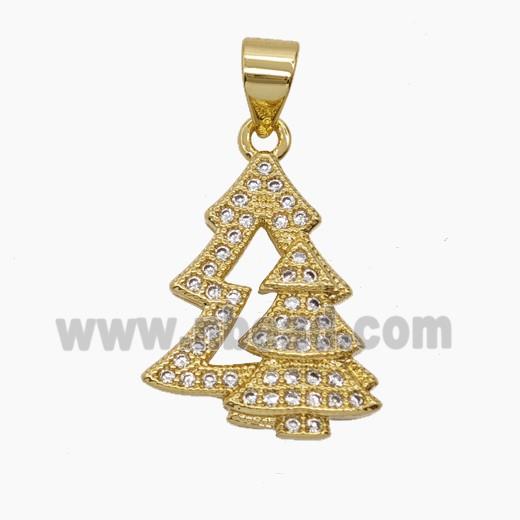 Copper Pendant Pave Zircon, Gold Plated
