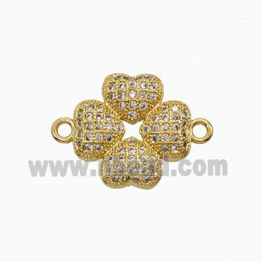 Copper Pendant Pave Zircon, Gold Plated