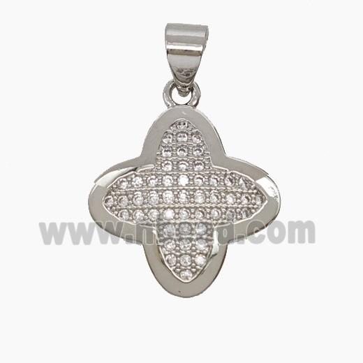 Copper Pendant Pave Zircon, Gold Plated