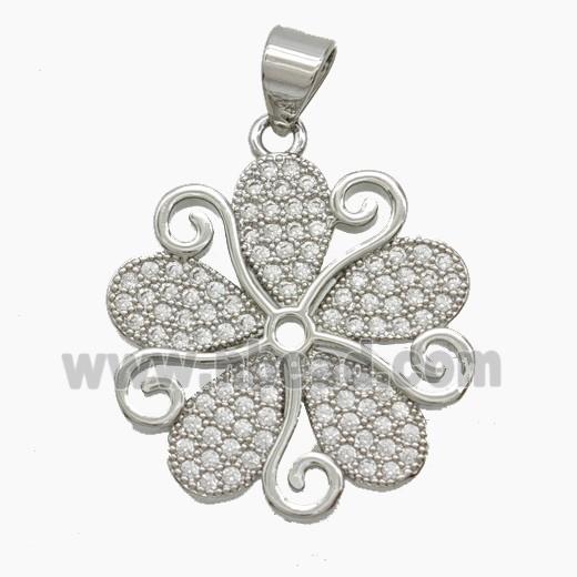 Copper Pendant Pave Zircon, Gold Plated