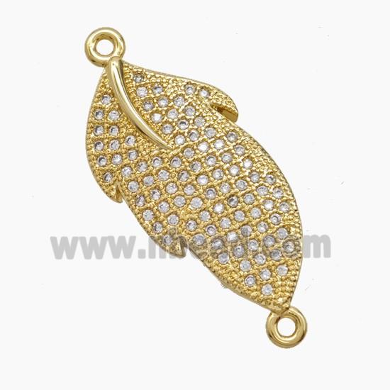 Copper Pendant Pave Zircon, Gold Plated
