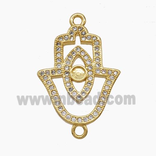 Copper Pendant Pave Zircon, Gold Plated