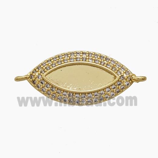 Copper Pendant Pave Zircon, Gold Plated