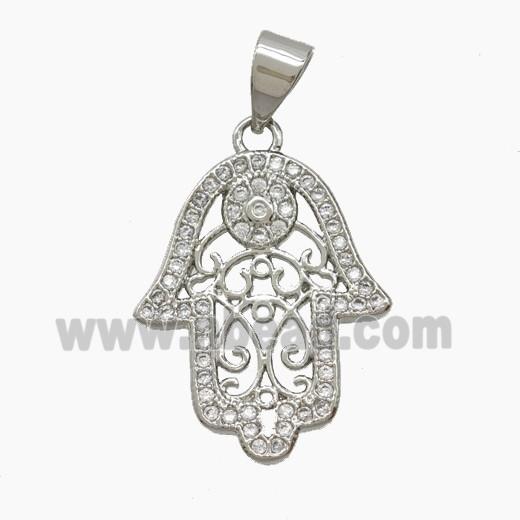 Copper Pendant Pave Zircon, Gold Plated