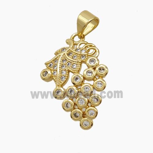 Copper Pendant Pave Zircon, Gold Plated