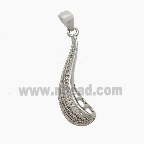 Copper Pendant Pave Zircon, Gold Plated