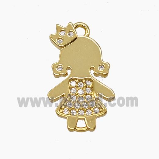 Copper Pendant Pave Zircon, Gold Plated