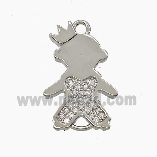 Copper Pendant Pave Zircon, Gold Plated