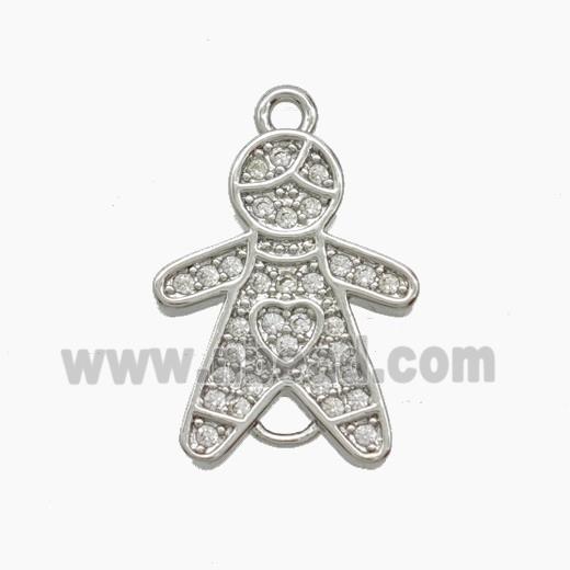 Copper Pendant Pave Zircon, Gold Plated