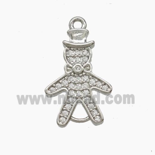Copper Pendant Pave Zircon, Gold Plated