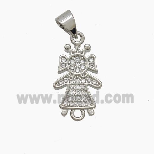 Copper Pendant Pave Zircon, Gold Plated
