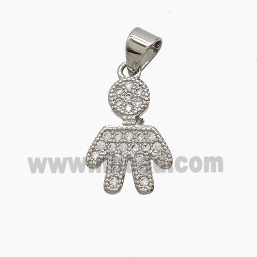 Copper Pendant Pave Zircon, Gold Plated