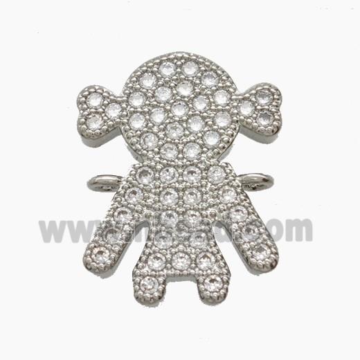 Copper Pendant Pave Zircon, Gold Plated