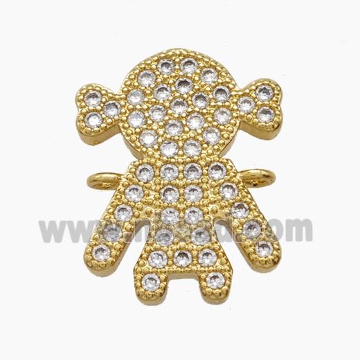 Copper Pendant Pave Zircon, Gold Plated